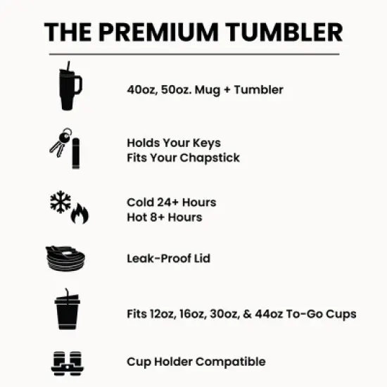 FrostBuddy Thicc Buddy Insulated Tumbler | Available in 40oz & 50oz Sizes | Stainless Steel + Chapstick Holder image {3}