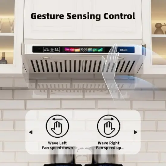 Cesicia 36-in Silver 4-speed 900CFM Under Cabinet Range Hood image {5}