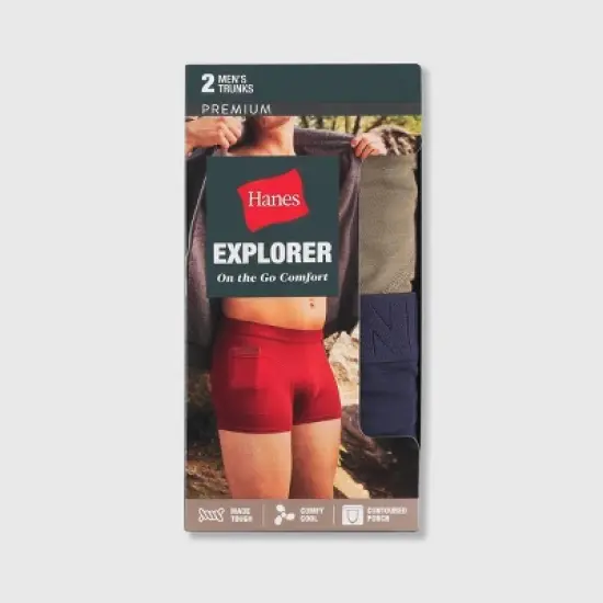 Hanes Premium Men's Explorer Trunks 2pk - Purple/Khaki image {1}