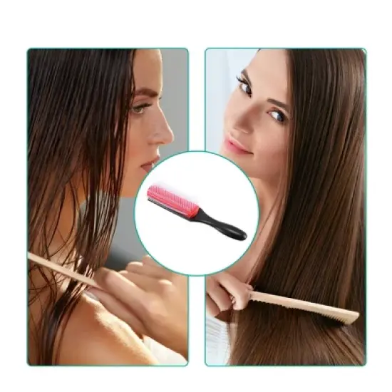 Unique Bargains Styling Detangling Brush Black Red 8.19''x1.69'' image {4}