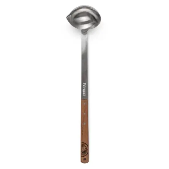 Petromax Kitchen or Campfire Serving Ladle with Spout, Durable Stainless Steel and Wooden Handle, Extra Large 8.5 fl oz image {2}
