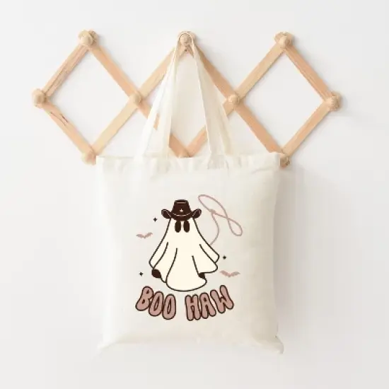 City Creek Prints Boo Haw Canvas Tote Bag - 15x16 - Natural image {1}