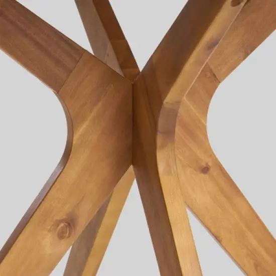 Alondra 5pc Acacia Wood Square Dining Set - Teak - Christopher Knight Home image {5}