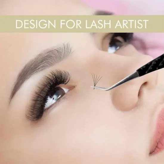 VEYES INC Lash Tweezers for Eyelash Extensions High-precision Fiber Tip Tweezers Kit Contains Isolation Curved and Volume Lash Tweezers (3PCS) Black image {5}