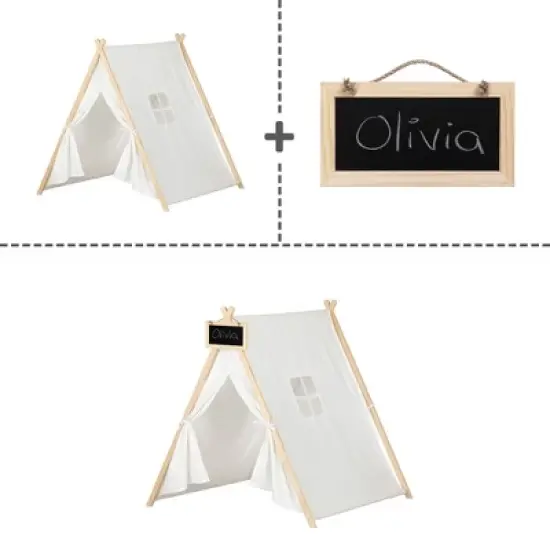 Sweedi Play Tent with Chalkboard Organic Cotton and Pine  - South Shore image {10}