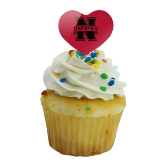 Northwestern Oklahoma State Secondary Heart Love Cupcake Picks Toppers Decoration Set of 6 image {4}