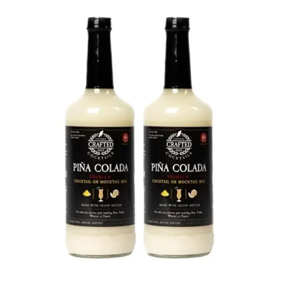 Crafted Cocktails Pina Colada Mix: 2 Pack: 80 Calories Per Serving, Premium Coconut Cream, Pineapple Juice and Organic Agave&nbsp; 8 Cocktails Per Bottle image {9}