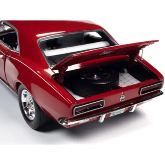 1967 Chevrolet Camaro RS/SS Bolero Red with White Stripe and White Interior 1/18 Diecast Model Car by Auto World image {4}