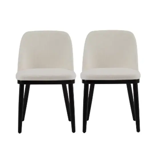 Christopher Knight Home Horizon Mid-Century Modern Upholstered Dining Chairs with Curved Backrest (Set of 2) image {1}
