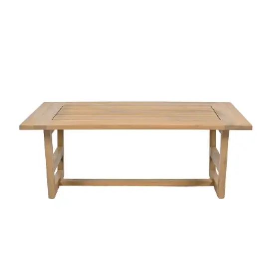 Christopher Knight Home Barret Outdoor Acacia Wood Slat Design Loveseat and Coffee Table Seating Set image {3}