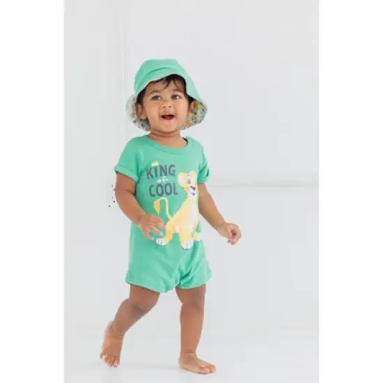 Disney Lion King,Mickey Mouse,Winnie the Pooh Simba Baby Romper and Sunhat Newborn to Infant  image {5}