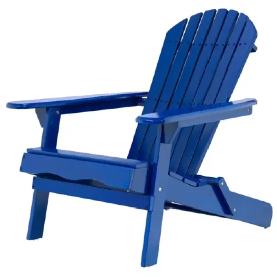DSVIMOY Adirondack Chair, Folding Outdoor Chair with Wide Armrests, Patio Lawn Chair for Outside Garden Backyard, Blue, 36.41"*30.31"*33.85" image {4}