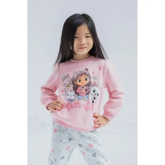 Dreamworks Gabby's Dollhouse Pandy Paws Cakey Cat Kitty Fairy Girls Fleece Sweatshirt and Pants Set Toddler to Big Kid  image {4}