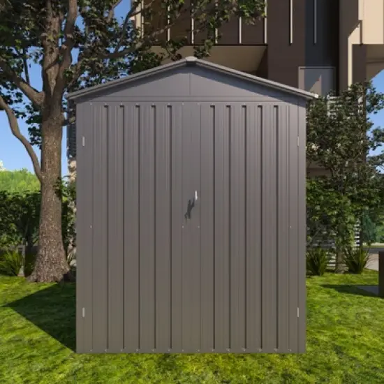 GDFStudio Cathy Motorcycle Outdoor Storage Shed with Window and Without Tracks image {3}