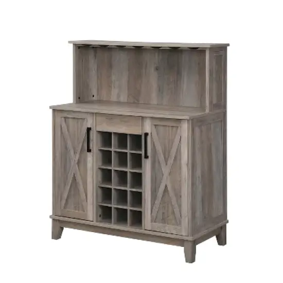 Home Source Bar Cabinet with Wine Rack in Charcoal Finish image {6}