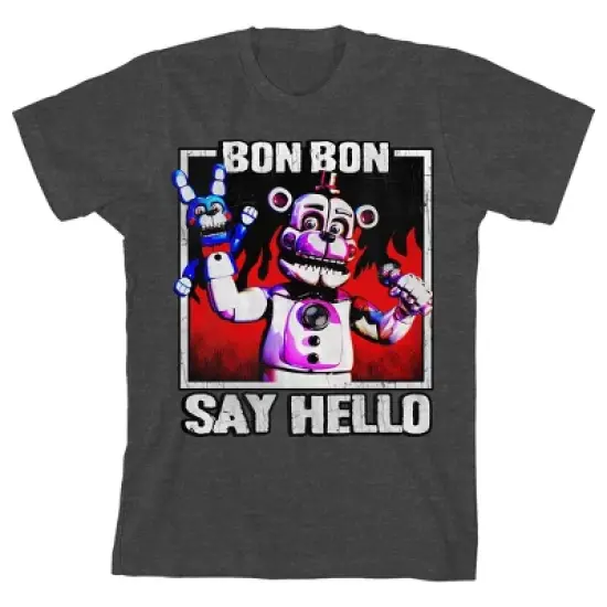 Five Nights at Freddy's Sister Location Say Hello Boy's Charcoal Heather T-shirt image {5}