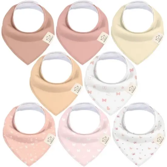 8pk Organic Baby Bandana Bibs, Baby Drool Bibs for Baby Boy, Girl, Baby Bibs for Infant, Newborn image {37}