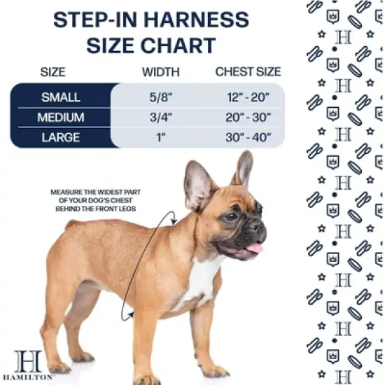 Hamilton Adjustable Classic Comfort Nylon Dog Harness, Medium Fit (20" to 30") Blue image {3}