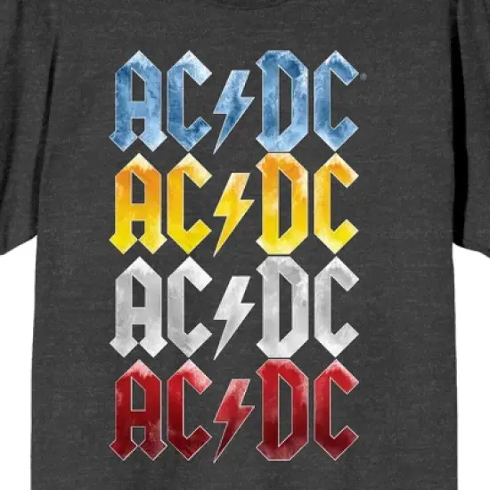 ACDC Color Repeat Logo Crew Neck Short Sleeve Charcoal Heather Women's T-shirt image {1}