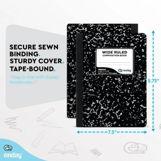 Enday Composition Notebook Wide Ruled (5 Pack) image {1}