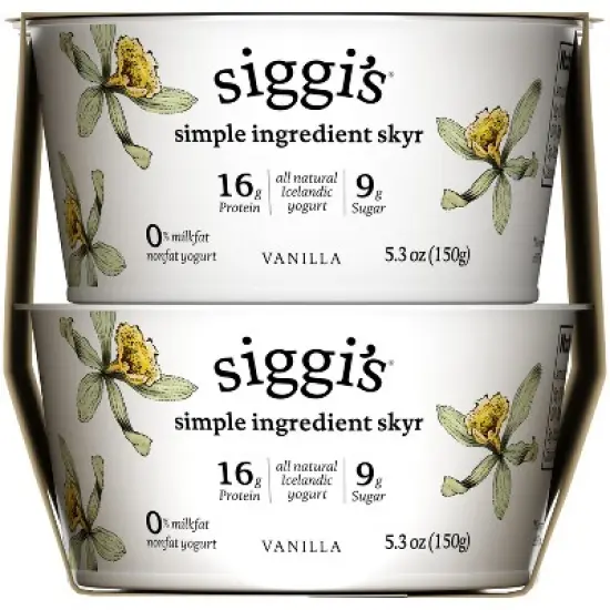 siggi's Nonfat Vanilla Icelandic-Style Skyr Yogurt - 4pk/5.3oz Cups image {10}