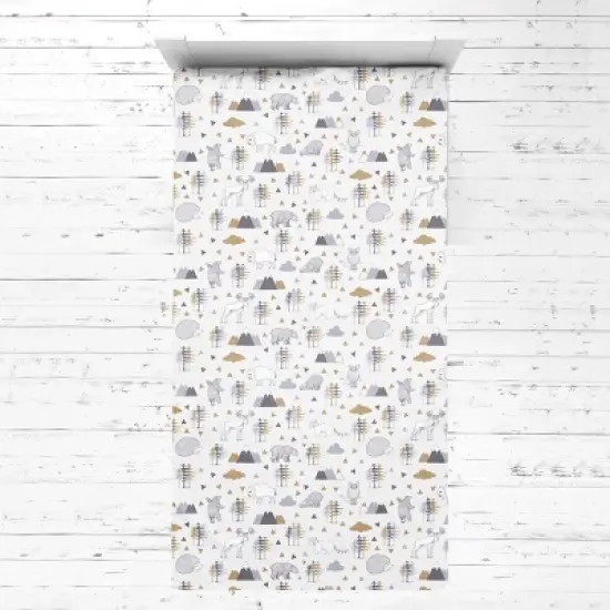 Bacati - Woodlands Gray Beige Neutral Cotton 3 pc Toddler Sheet Set image {2}