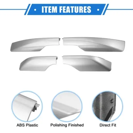 Unique Bargains Car Roof Rack Side Rails End Cover Shell Cap Compatible for Toyota RAV4 2006-2012 Silver Tone 4pcs image {3}