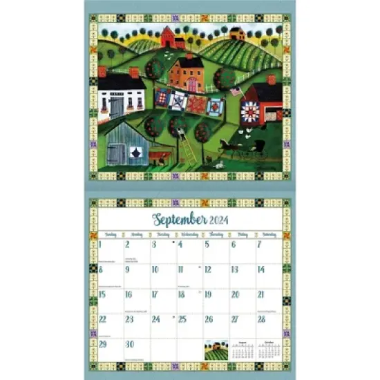 Lang 2024 Wall Calendar 24"x12" Country Sampler image {1}