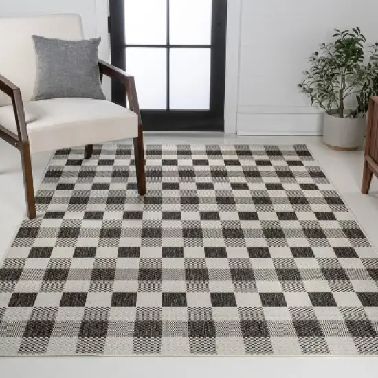Darcy Traditional Geometric Bold Gingham Indoor/Outdoor Area Rug - JONATHAN Y image {9}