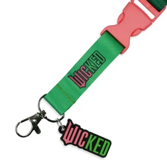 Wicked Brakeaway Lanyard Elphaba Glinda Badge ID Holder With 1 1/2" Rubber Charm Multicolored image {2}