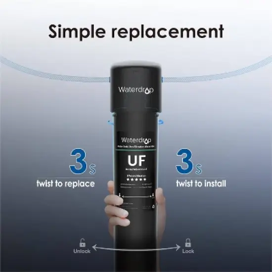 Waterdrop 15UB Under Sink Water Filter, Under Sink Water Filtration System for 2 Years, Extra RF15 Replacement Filter image {8}