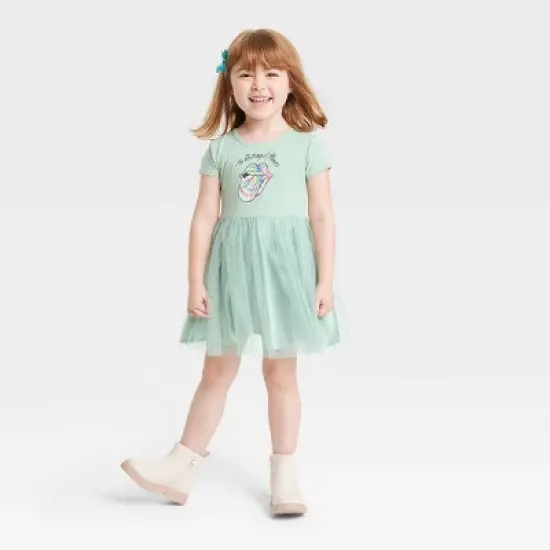 Toddler Girls' The Rolling Stones Printed A-Line Dress - Green image {3}