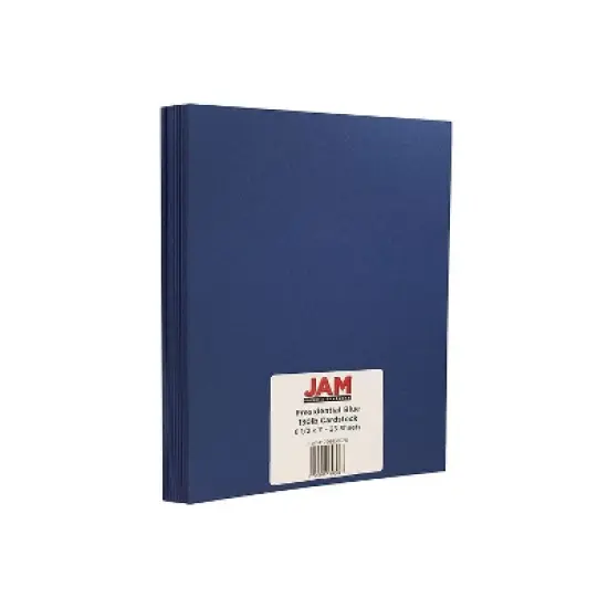 JAM Paper Extra Heavyweight 130 lb. Cardstock Paper 8.5" x 11" Presidential Blue 25 Sheets/Pack image {2}