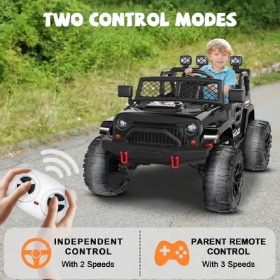 ANPABO 24 V 4WD Truck Two Seater With Parent Remote Control And Bluetooth Music Player 3-8 Years Old image {10}