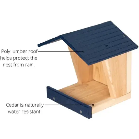 JCS Wildlife Modern Style Cedar Robin Roost with Poly Lumber Roof image {3}