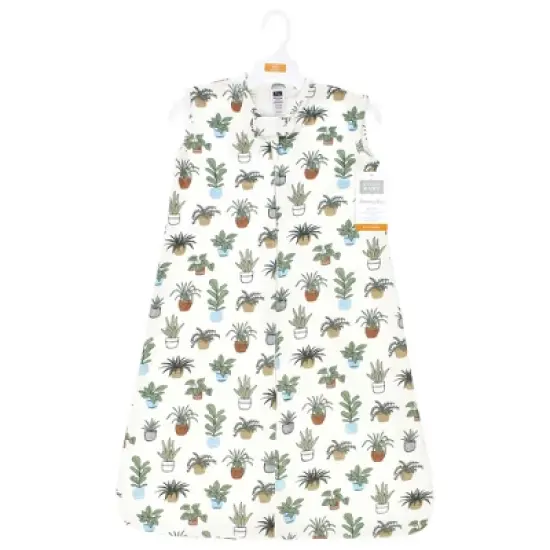 Hudson Baby Cotton Sleeveless Wearable Sleeping Bag, Sack, Blanket, Plants image {1}