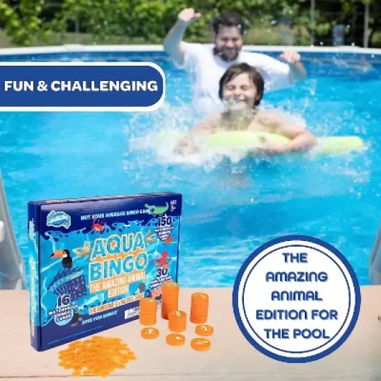 Aqua Pool Bingo Diving Game for Adults & Kids - Dive for & Call 75 Sinking Numbers, Fill Your Card To Win - Summer Swimming Party Fun image {2}
