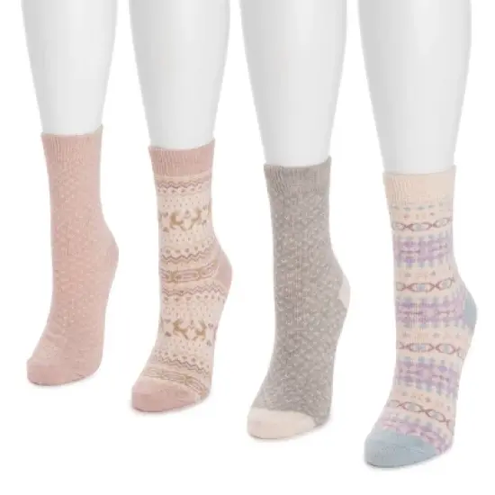 MUK LUKS Women's 4 Pack Holiday Boot Socks image {8}