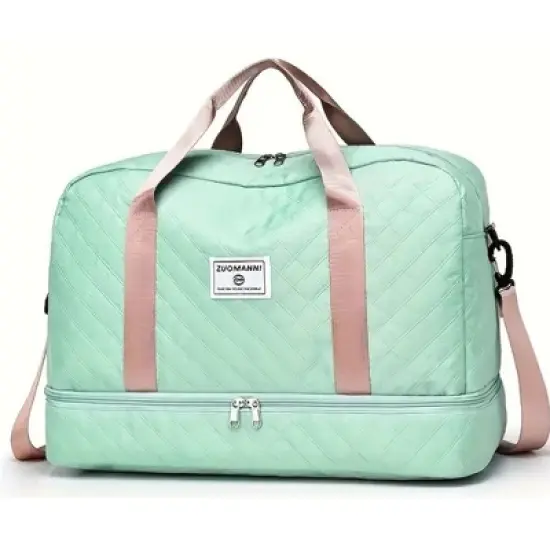 Luupatchy Three-dimensional Diamond Patterned Travel Bag, Dry Wet Separation , for Travel, Fitness Yoga, Weekend Tote Overnight Bag image {14}