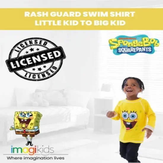 SpongeBob SquarePants Rash Guard Swim Shirt Toddler to Big Kid  image {1}