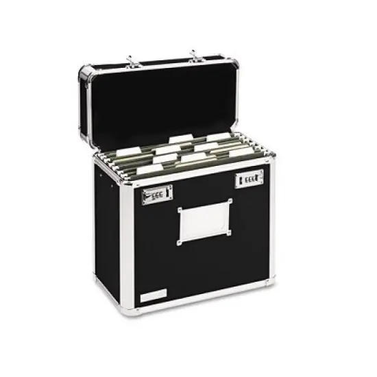 Vaultz Locking File Chest, Letter Files, 13.75" x 7.25" x 12.25", Black image {1}