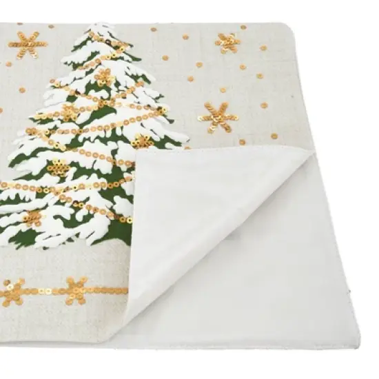13"x72" Christmas Tree Runner White - Saro Lifestyle image {1}