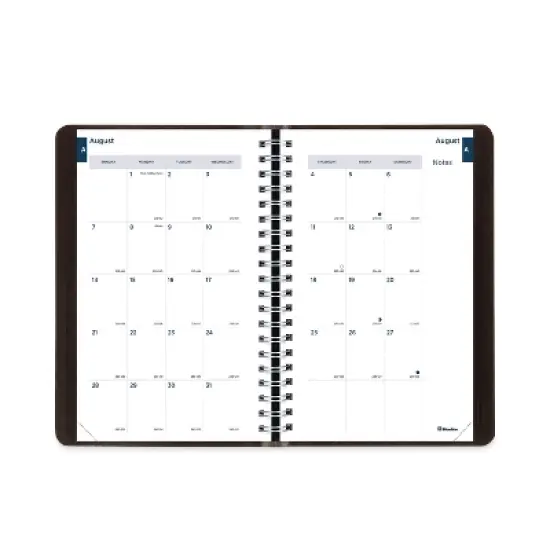Academic Daily/Monthly Planner, 8 x 5, Black Cover, 12-Month (Aug to July): 2025 to 2026 image {1}