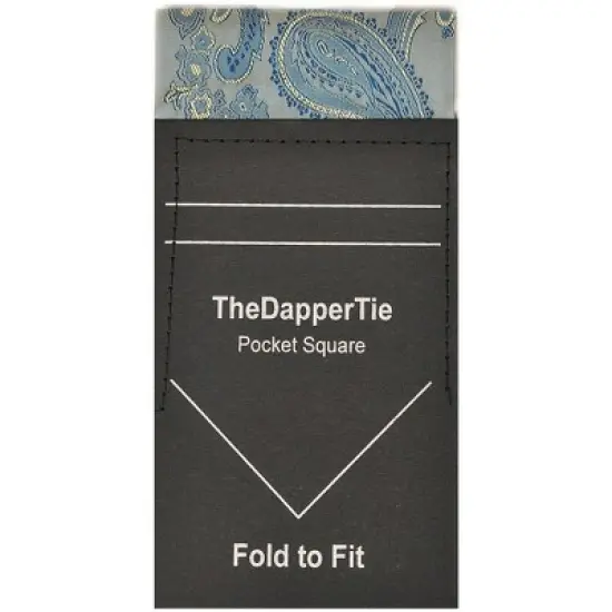 TheDapperTie - New Men's Paisley Flat Pre Folded Pocket Square on Card image {16}