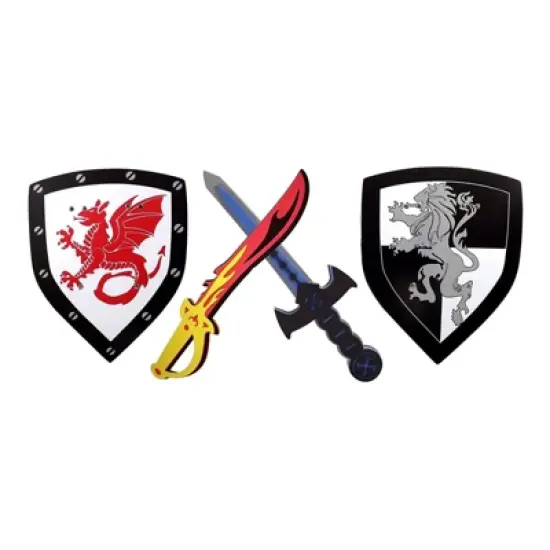 Insten 2 Pack Play Foam Swords & Shields for Kids, Pretend Ninja Warrior or Knight image {5}