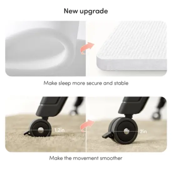 Fodoss Baby Bassinet Bedside Sleeper with Wheels & Storage Tray, Portable Crib for Newborns image {4}