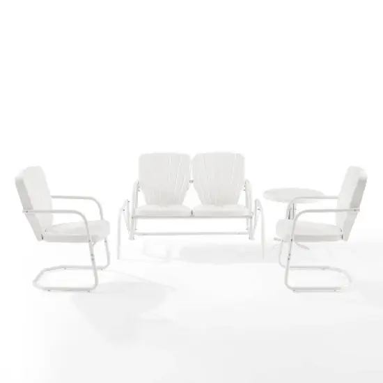 Ridgeland 4pc Outdoor Metal Conversation Set - White - Crosley image {4}