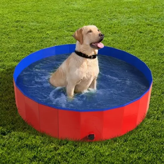Pet Adobe Collapsible Dog Pool and Bath with Drain image {4}