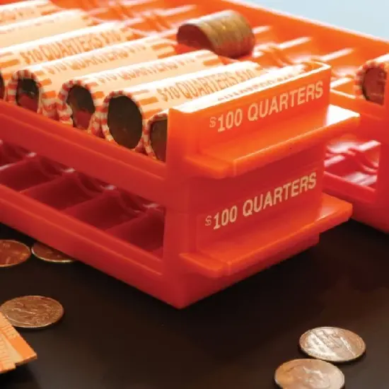 Nadex Coins&trade; Rolled-Coin-Storage Organizer Tray Sets with Ridges for Loose Coins, 4 Pack in Multicolored image {7}