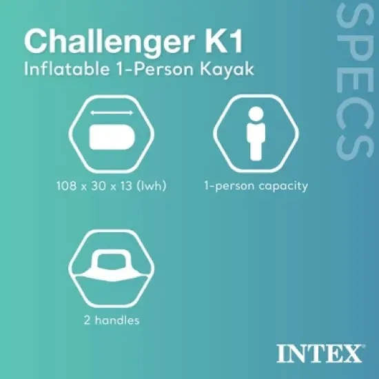 Intex Challenger Inflatable Kayak Set and Accessory Kit with Oars & Pump image {1}